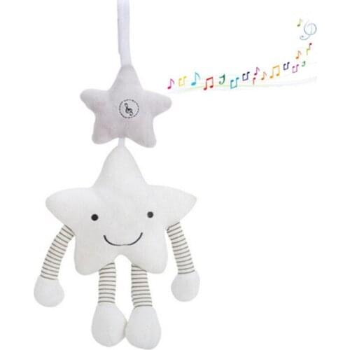 1PC New Baby Toys For Stroller Music Star Crib Hanging Newborn Mobile Rattles On The Bed Babies Educational Plush Toys