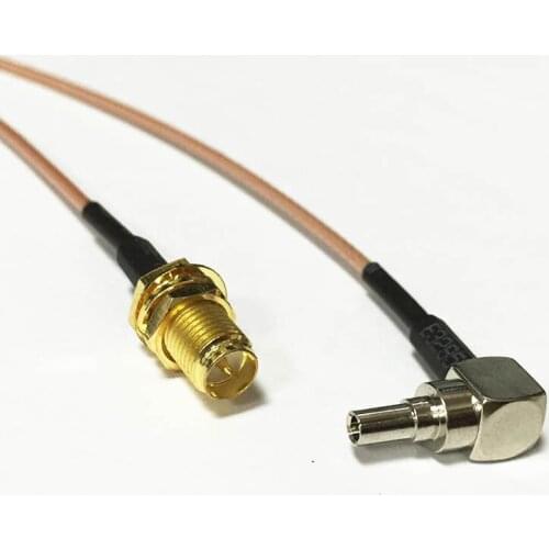 10PC New RP-SMA Female Jack nut Switch CRC9 Right Angle RF cable RG178 Wholesale 15CM 6" for 3G HUAWEI modem