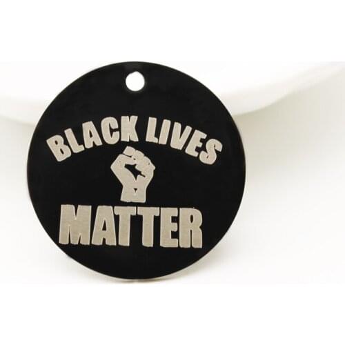 20pcs Stainless Steel Black Lives Matter Charm BLACKLIVESMATTER Charms Pendant For DIY Handmade Accessories