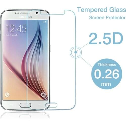 200Pcs/Lot New 0.26mm 2.5D Premium Tempered Glass Screen Protector Film For Samsung Galaxy S7 S6 Tempered Glass Protective Film