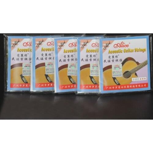 5 Sets Alice A403 Stainless Steel Coated Copper Alloy Wound Folk Acoustic Guitar Strings (.012 .016 .024 .032 .042 .053)