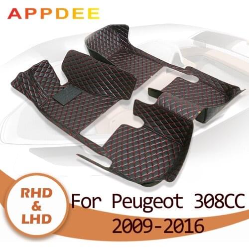 APPDEE Car floor mats for Peugeot 308CC 2009 2010 2011 2012 2013 2014 2015 2016 Custom auto foot Pads