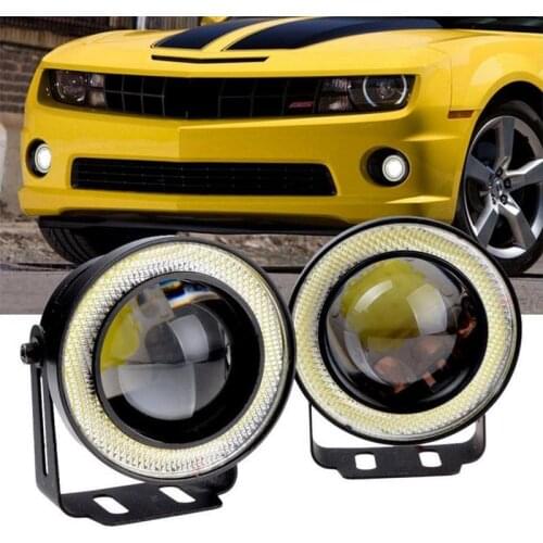 2Pcs/lot Car Fog lights Universal Waterproof 1200Lm Angel Eyes COB LED DRL Driving Lights 12V 30W Auto Fog Lamp