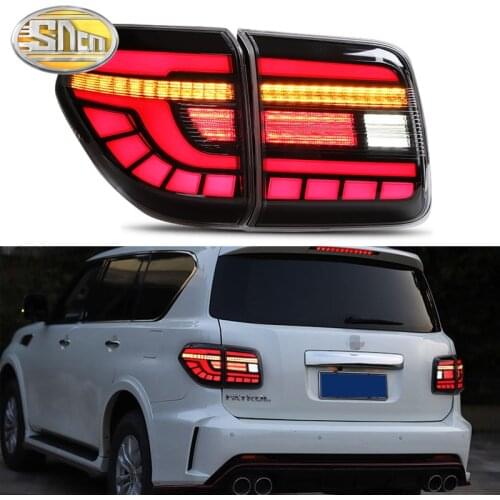 Car LED Taillight Tail Light For Nissan Patrol Y62 2008 - 2019 Rear Running Light + Brake Lamp + Reverse + Dynamic Turn Signal