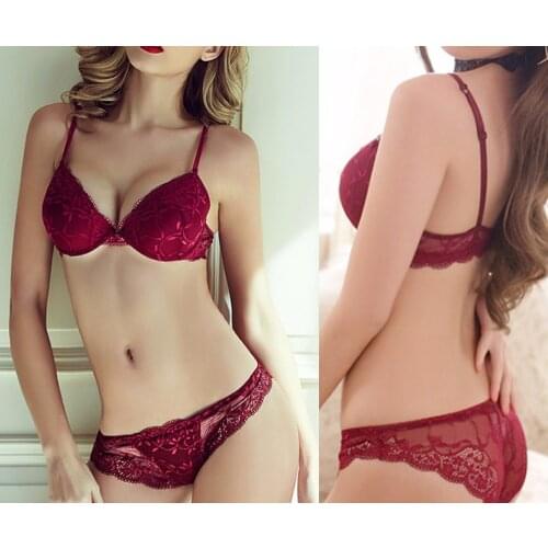 Vogue Secret Lace sexy bra cup thin perspectivity of bras and panties women underwear bra set A B C cup embroidery Plus Size