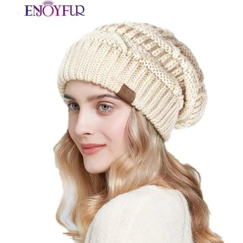 Женские трикотажные шапки ENJOYFUR China At AliExpress