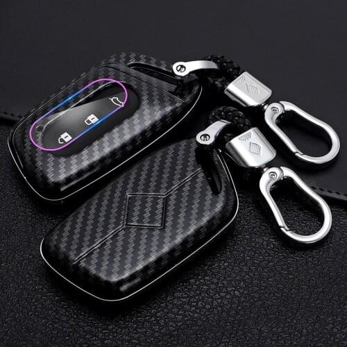 Carbon ABS Car Remote Smart Key Cover Case Holder Shell For MG ZS EV MG6 EZS HS EHS 2019 2020 For Roewe RX5 i6 i5 RX3 RX8 ERX5