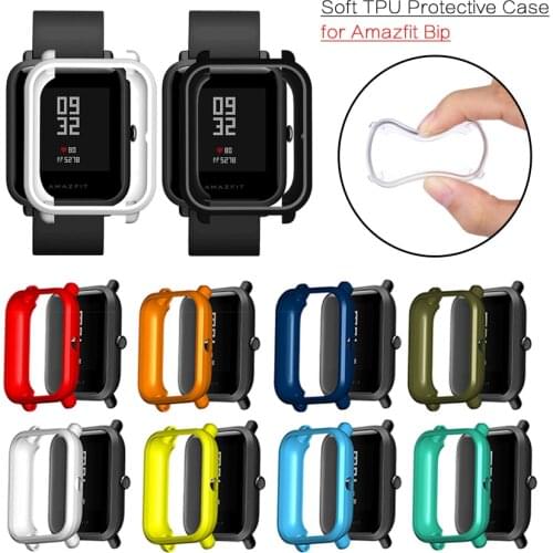 Soft TPU Protective Case for Xiaomi Huami Amazfit Bip Youth/Lite Smart Watch Cover Shell Case Protector Bumper for Amazfit Bip
