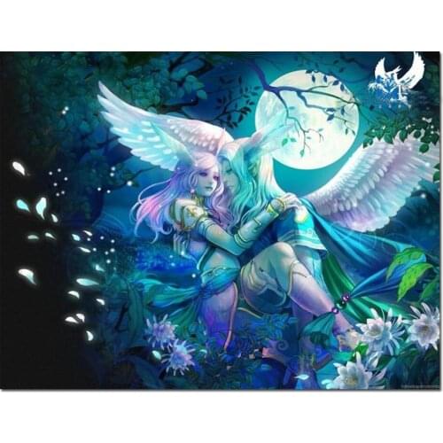 DIY Full Square Diamond Painting Angel Love Diamond Embroidery Scenery Cartoon 5d Cross Stitch Decor Handicraft Holiday gift
