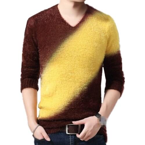 C1304-6 2020 autumn winter new mens fashion Youth pop v-neck knitwear sweater cheap wholesale