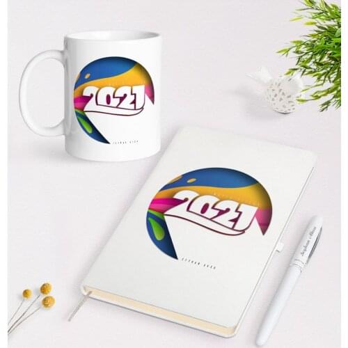 Personalized 2021 Happy birthday White Notebook Pen and Mug Seti-10 Reliable Quality Cost-Effective New Year Fun Is