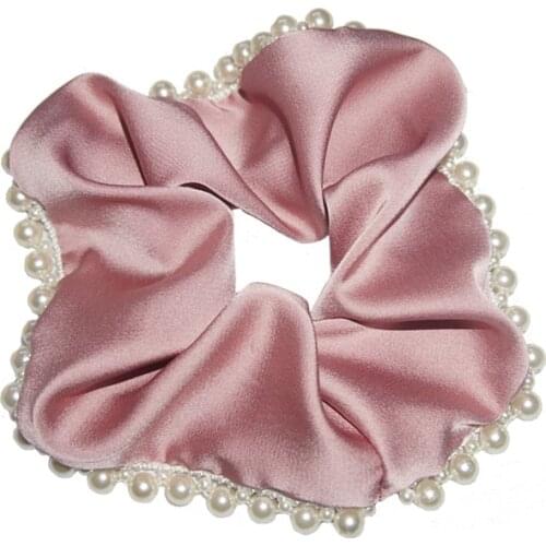 High Quality Silk Pearl Elastic Hair Band For Women Hair Accessories For Girls Crystal Hair Tie Rubber Band For Hair Scrunchies