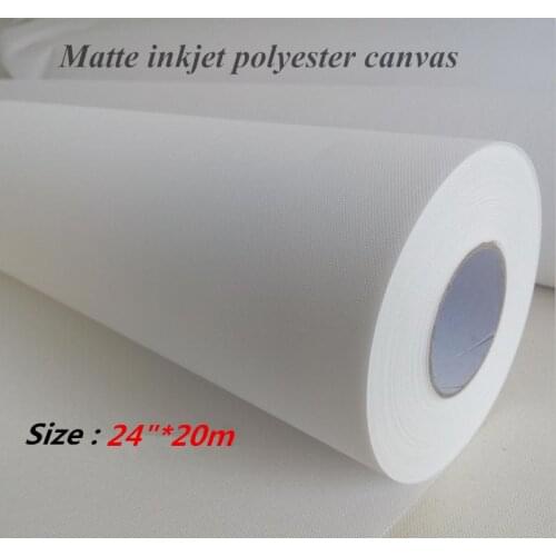 24"*20m waterproof inkjet canvas roll, matte printing canvas roll, blank polyester canvas