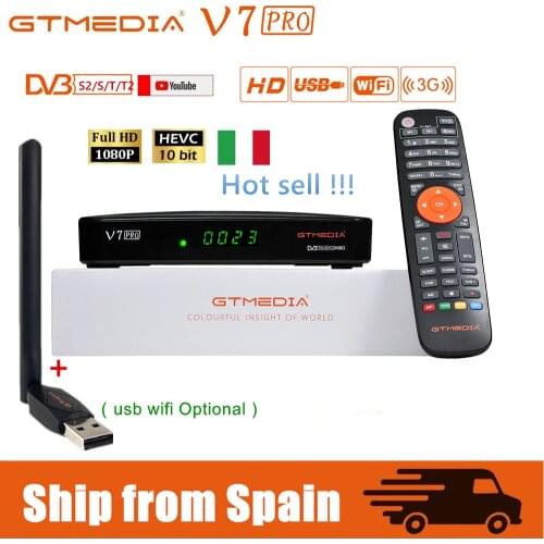 2020 NEW satellite TV receiver Combo GTMEDIA V7 Pro DVB S/S2/S2X/T/T2 HEVC 10bit with USB Wi-Fi Support H.265 10 bit Tuner DVB