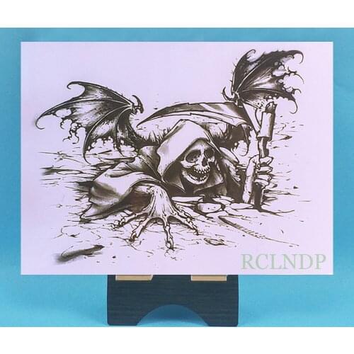 Waterproof Temporary Tattoo Sticker hell grim Reaper skull tatto stickers flash tatoo fake tattoos for men women