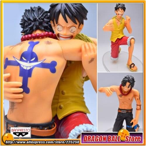 Japan Anime "One Piece" Original BANPRESTO DRAMATIC SHOWCASE PVC Figure 5th Season Vol.1 - Luffy & Ace