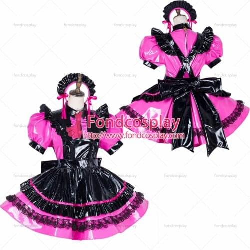 Lockable Sissy maid PVC vinyl dress Uniform cosplay costume Tailor-made[G1790]