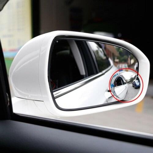 1Pc/2pcs Car Mirror Small Round Side Blindspot Rearview Parking Mirror 360 Degree Framless Blind Spot Mirror Wide Angle Convex