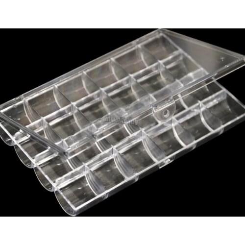 24 Slots dental Acrylic Container for Dental Orthodontic Brackets/Buccal tubes Materials Parts Case Box