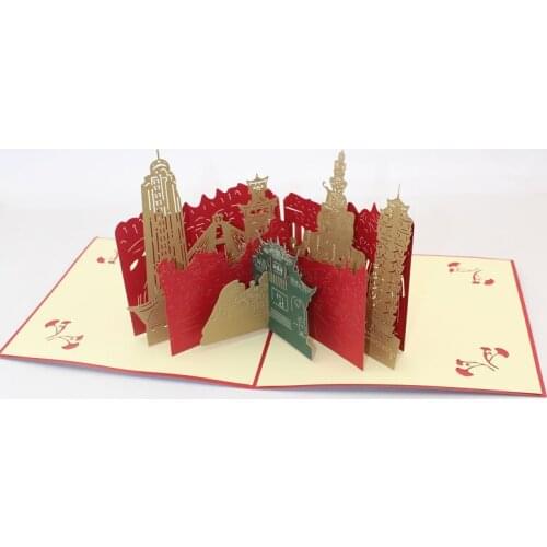 3D Handmade Panda Cover Sichuan Scenery Paper Invitation Greeting Cards PostCard Kids Business Gift China Souvenir Collection