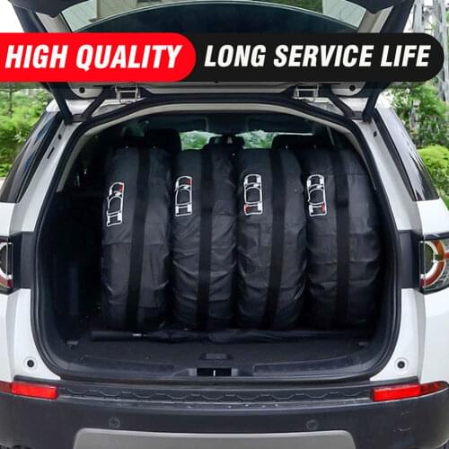 Universal 4pcs S/L Car Spare Tire Cover Case Polyester Tires Storage Bag Carrier Auto Tyre Wheel Protector Dustproof Waterproof