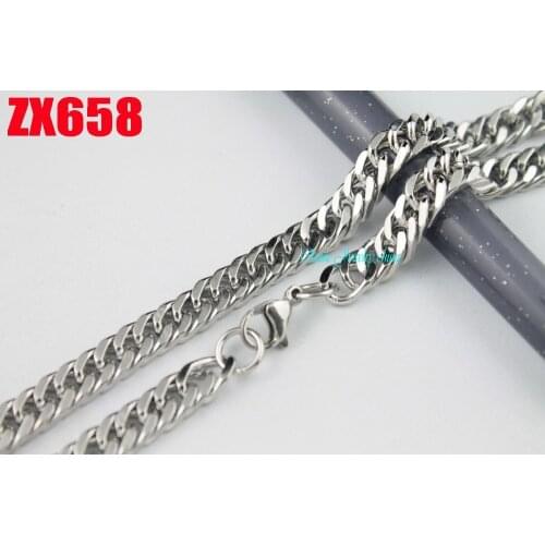 7.2mm four surface flat NK chain 100% stainless steel necklace Cuba chain fashion chains 20pcs ZX658