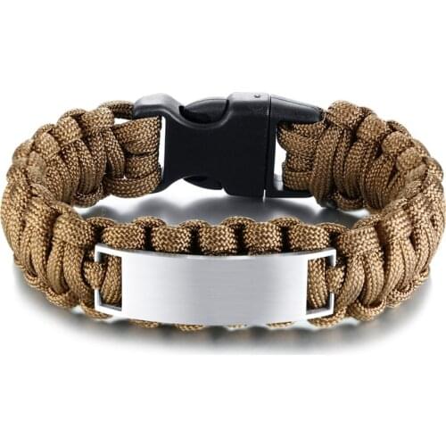 FATE LOVE Brand Black Brown Rope Chain Male Men Bracelet & Bangles Fashion Jewelry wholesale dropship supplier