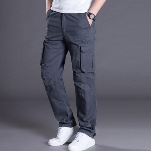 High Quality Casual Pants Men Cotton Military Tactical Joggers Camouflage Cargo Pants Multi-Pocket Fashions Black Army Trousers