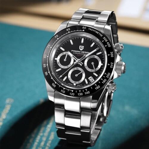 PAGANI DESIGN Fashion Sapphire Glass Men Quartz Wristwatches 100m Waterproof Luxurys Ceramic Bezel Watch for Men montre homme