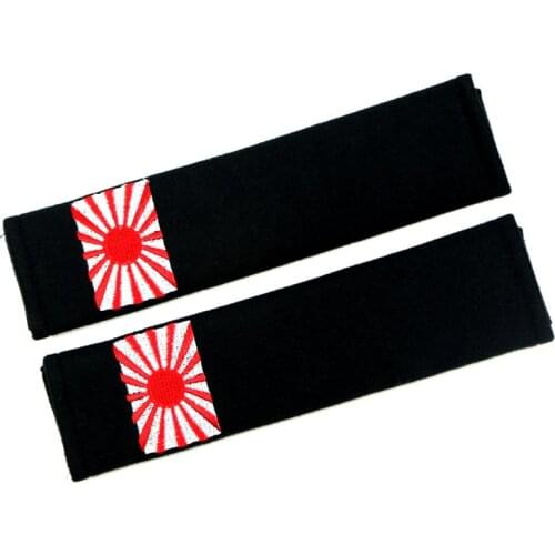 2PCS Car Safety Belt embroidery pattern covers seat belt case for Nissan lexus mazda Toyota Subaru