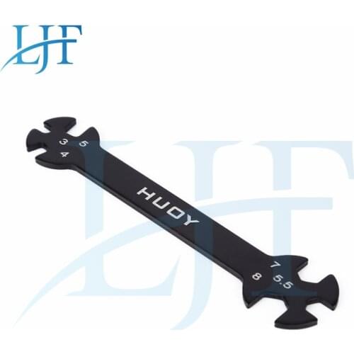 LJF 1 pcs 6 in 1 RC Hudy Special Tool Wrench 3 / 4 / 5 / 5.5 / 7 / 8MM for Turnbuckles & Nuts 181090 Repair Hobby Model Car L203