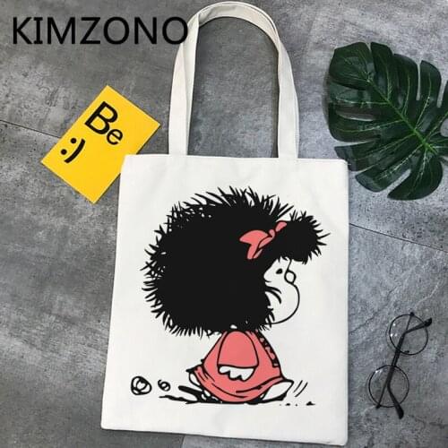 Mafalda shopping bag cotton bolsa jute bag shopping reusable tote bag reusable shoping bolsa compra sac cabas cabas