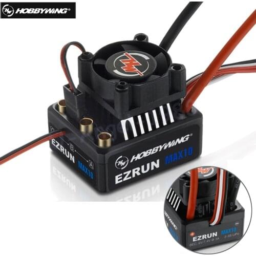 Original Hobbywing EZRUN MAX10 60A Waterproof ESC With 6V/7.4V BEC 2-3S Lipo Speed Controller Brushless ESC for 1/10 RC Car