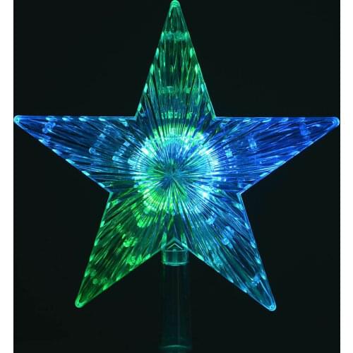 Color Changing LED Light Up Star Christmas Tree Topper Xmas Decoration Multi Color LED Light