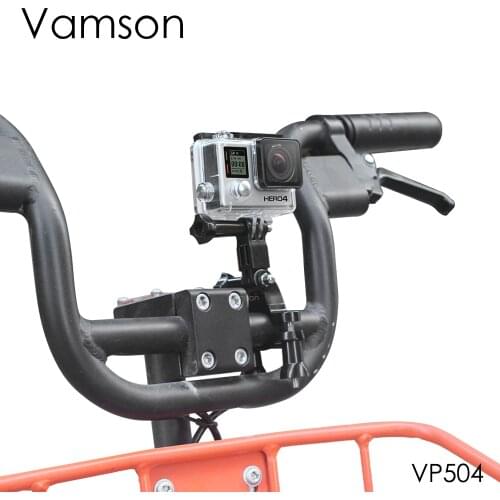 Vamson Bicycle bracket with Long Link Short Link Two Screws for GoPro Hero 9 8 7 6 5 4 3 for Yi 4K Mijia VP504