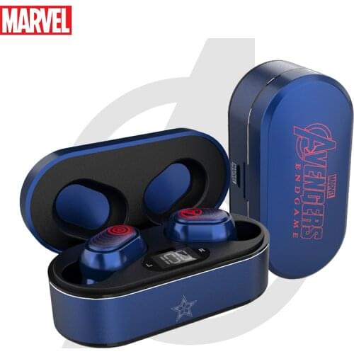 LED Digital Display Marvel Genuine Authorized TWS Bluetooth 5.0 Headset Earphone Waterproof Earbuds for iPhone OS Smart Phone