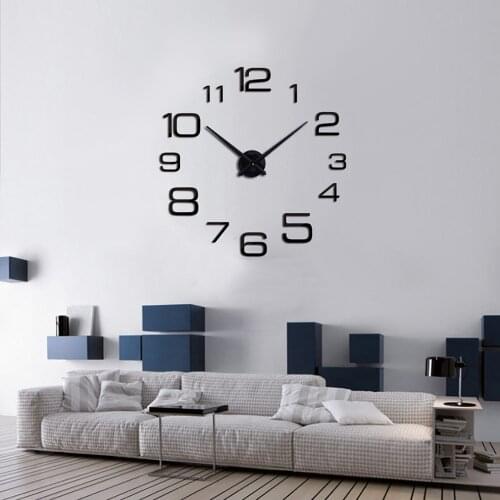 Wall Clock Watch Clocks 3D Acrylic Modern DIY Wall Clock Mirror Surface Sticker Home Office Living Room Wall Clock Decoration
