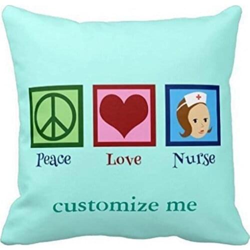 Throw Pillow Covers, Cushion Covers, Cap Cute Nurse Custom Teal Throw Pillow Case 18 X 18