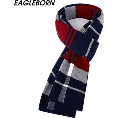 2021 New Men Scarf Men Winter Plaid Wool Cashmere Knit Scarf Mens Business Jacquard Scarf Square Dark Light Scarf Dad Gift