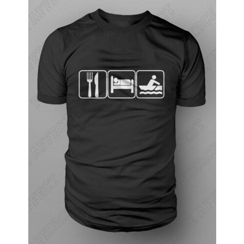 New Brand-Clothing T Shirts Eat Sleep Rowing Funny T-shirt Boat Row Single Scull Sculling Oar New Summer Fashion
