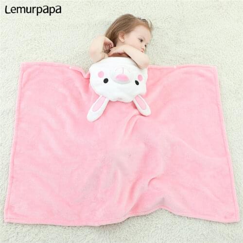 Baby Bath Blankets Boys Girls With Hoodie Blanket For Bed Stroller Cartoon Cute Rabbit Bath Towel Flannel Soft Baby Blanket