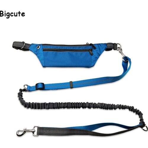 Hands Free Dog Leash for Running Walking Adjustable Dog Walking Belt with Reflective Stripes Harness Lead For Sports Pet
