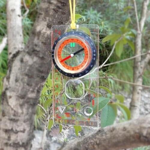 Professional Mini Compass Map Scale Ruler Multifunctional Outdoor Survival Camping Equipment Hiking Guiding Tool B2A0