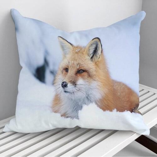 Animal Fox Throw Pillows Cushion Cover On Sofa Home Decor 45*45cm 40*40cm Gift Pillowcase Cojines Dropshipping