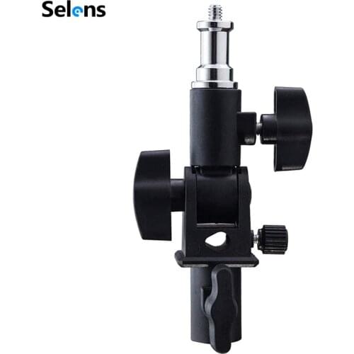 Selens U-Shape Flash Umbrella Bracket Swivel Holder Adapter 180 Adjustable 1/4