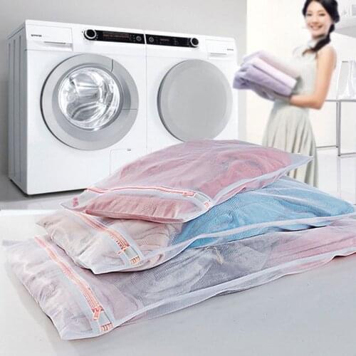 3 Size Polyester Mesh Laundry Bag Polyester Washing Net Bag For Underwear Sock Washing Machine Pouch Clothes Bra Storage Bags