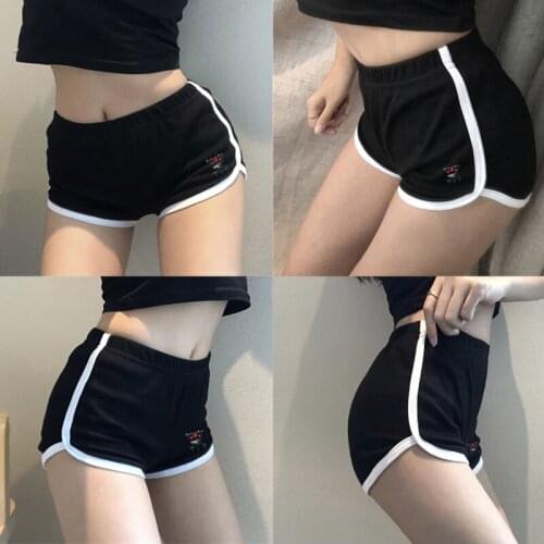 Summer Leisure Women Shorts Contrast Binding Side Split Elastic Waist Loose Casual Shorts Yo-Ga Short Feminino
