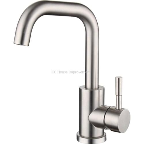 Stainless Steel Kitchen Faucet Brushed Process Swivel Basin Faucet 360 Degree Rotation Hot & Cold Water Mixers Tap