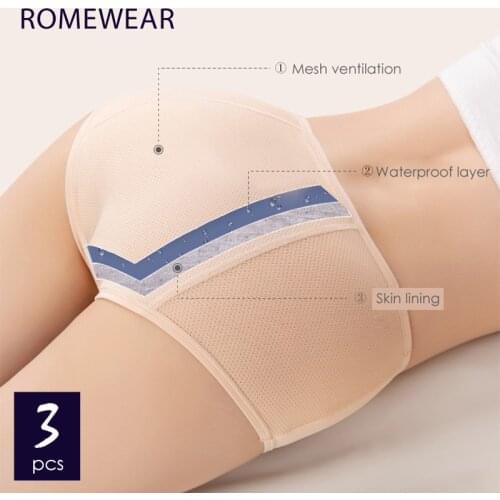 3pcs Womens Menstrual Period Panties Large Plus Size Leak Proof Underpants Female High Waist Underwear Ladies 4xl 5xl Lingerie