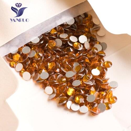 YANRUO 2058NoHF SS16 1440Pcs Topaz Non Hotfix Nail Art Decorations Stones And Crystals Glass Stones For Clothing